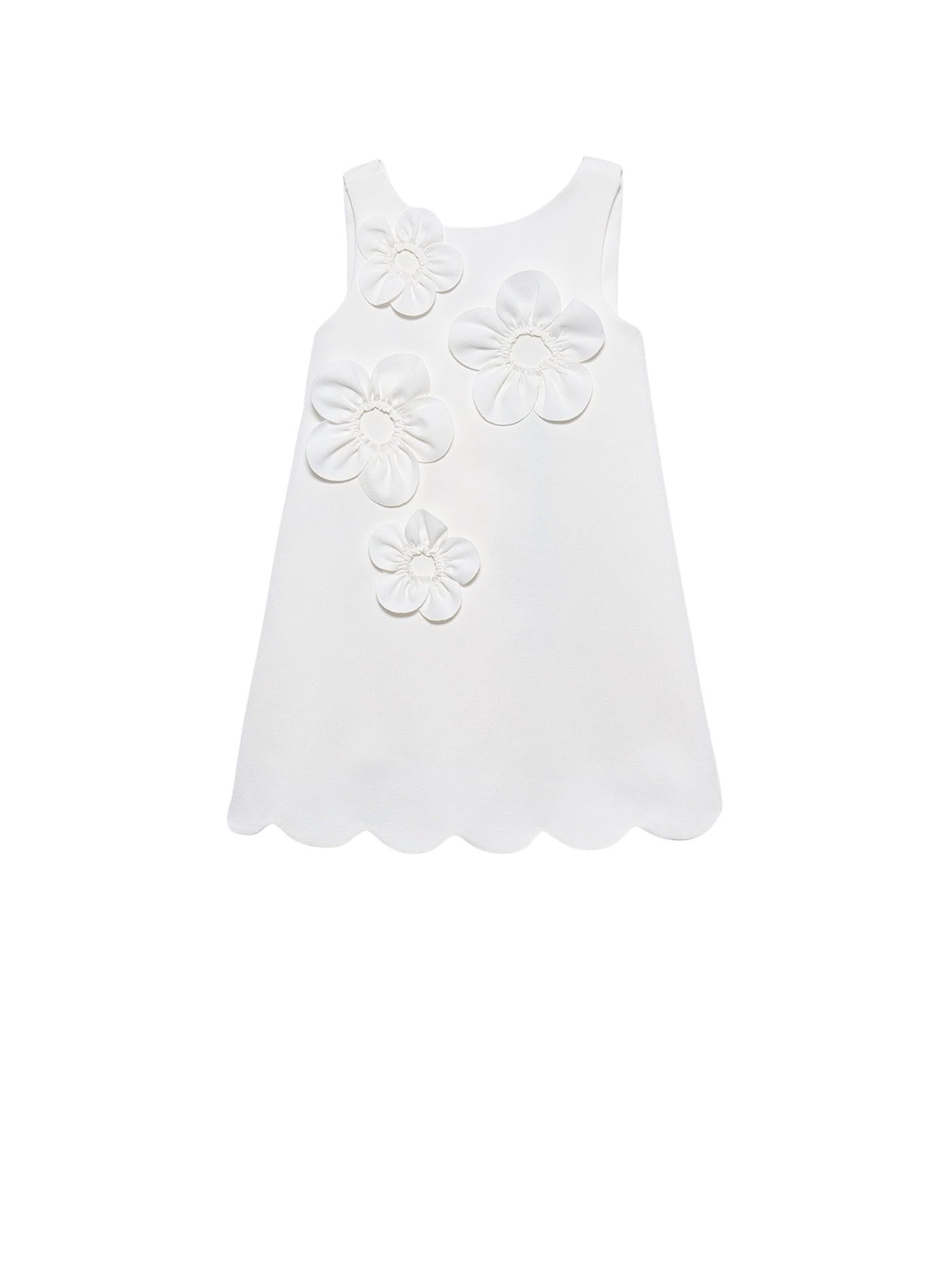 ABEL & Lula Vestido Crepe Flores 3D para niña Nata