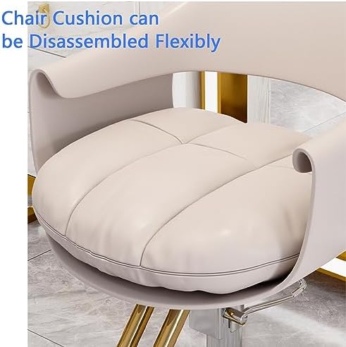 Professional Hydraulic Salon Chair - 360° Swivel, Adjustable Height, Ideal for Barbers, Hair Stylists & Home Beauty Use - Durable & Comfortable Design