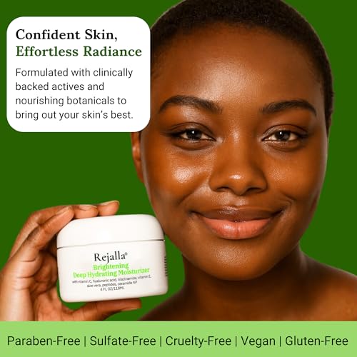 Rejalla Face Moisturizer for Women - Vitamin C Hyaluronic Acid Anti Aging Face Cream with Niacinamide Peptides Ceramides Collagen - Luminous Hydrating Facial Cream for Dry Mature Aging Skin - 4 oz