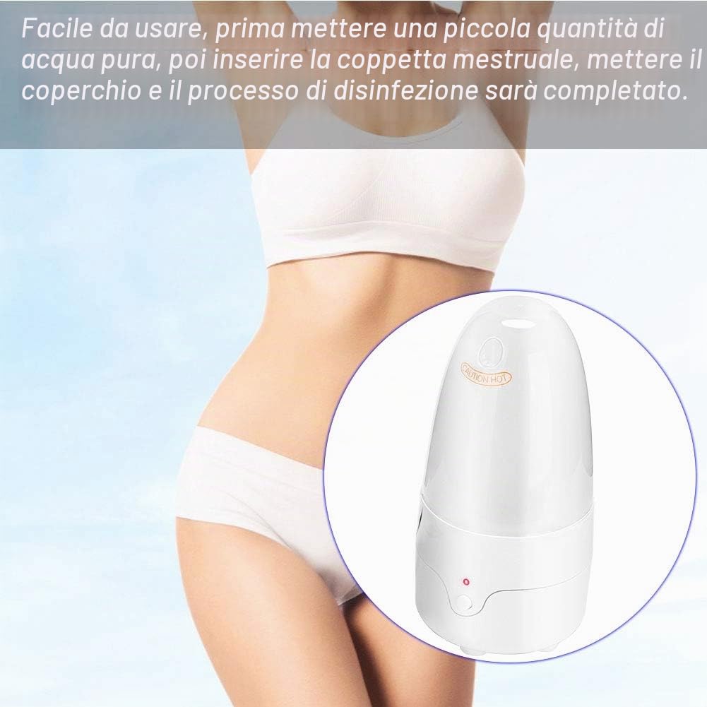 Sterilizzatore per coppette mestruali, Sterilizzatore a vapore elettrico, Sterilizzatore a vapore portatile per coppe mestruali in silicone Coppe mestruali da viaggio Disinfettante Disinfezion(1#)
