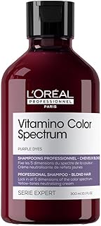 L'Oréal Professionnel, Champú Matizador de Tonos Amarillos, Para Rubios y Platinos, Textura Cremosa con Pigmentos Morados, Neutraliza Reflejos Indeseados, Vitamino Color Spectrum, Serie Expert, 300ml