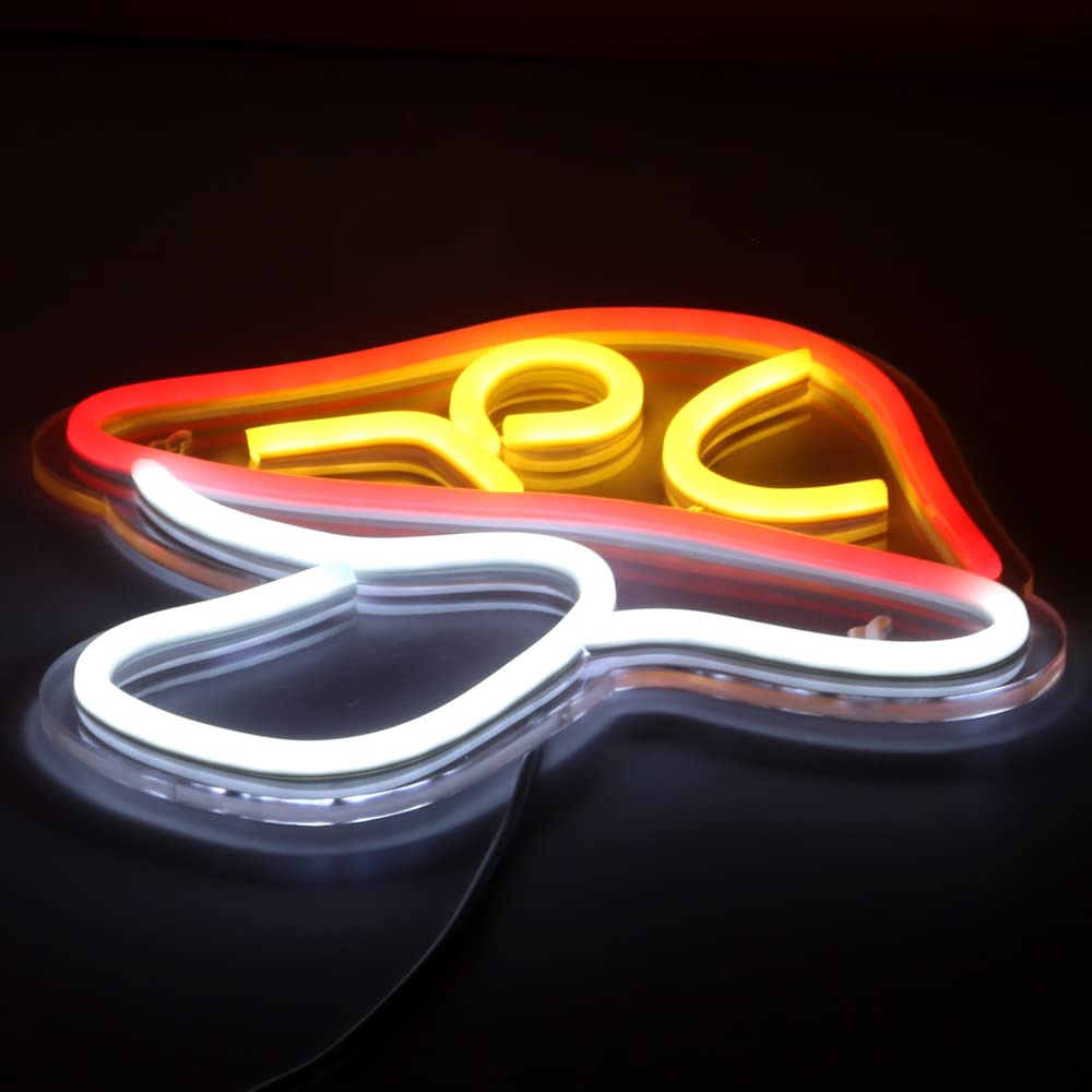 Chi-buy LED Neon Paddestoel Leuke Neon Sign, USB Aangedreven Neon Signs Nachtlicht, 3D Wall Art & Game Room Slaapkamer Woonkamer Decor lamp Vakantie Gift voor Kinderen Kinderen Meisje