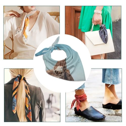 Bright Colored Curves Women's Silk-Like Fashion Head Scarf Versatile Satin Square Bandana Kerchief4