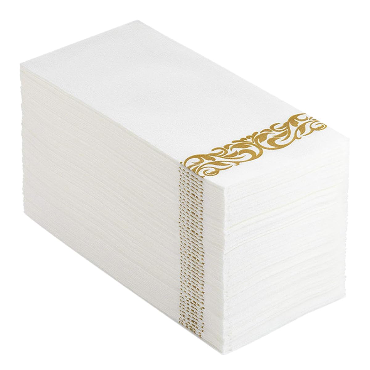 POPETPOP Servilletas de Papel Doradas Desechables para Hoteles y Banquetes, Paquete de 100 Unidades, Gruesas y Dobladas para Mantener el Área de Comedor Impecable