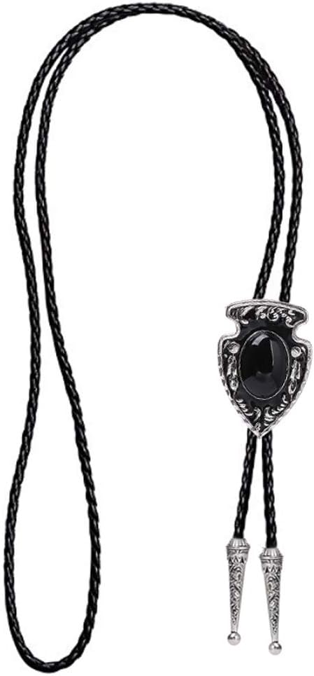 Black Bolo Tie for Men, Native American Western Cowboy Bolo Tie