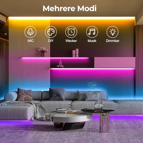 Bluetooth Wasserdichtes LED Streifen 10M (2x5M), 60 LED/M, 600 LEDs Superhell,5050 Outdoor RGB Seil-Licht mit App&44 Tasten Fernbedienung, Musik Sync Farbwechsel für Decken/Haus/Party/Außen Deko