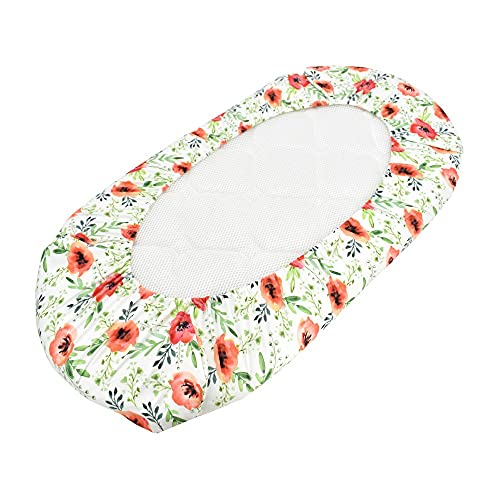 Ievolve Bassinet Sheet Jersey Cotton Ultra Soft Flexible Breathable Fitted Sheet For Hourglass & Rectangle Bassinet Mattress (Watercolor Floral) #TOP2