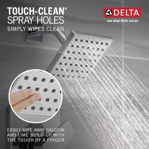 Image of Delta Faucet Modern Single-Handle Chrome Tub and Shower Trim Kit, Shower Faucet with Single-Spray Touch-Clean Shower Head, Chrome T14467-PP (Valve Not Included)