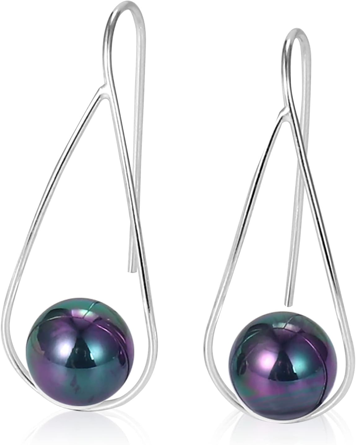 Pearl Earrings 925 Sterling Silver Drop Dangle Pearl Earrings Handmade Pearl Jewelry for Women Teen Girls Birthday Anniversary