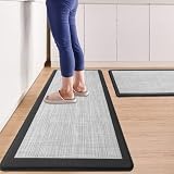 WEZVIX Anti Fatigue Kitchen Mat [2 PCS], Cushioned Kitchen Rugs and Mats Non-Skid, Waterproof Floor