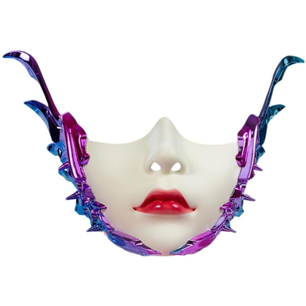 Uzztfa Punk Mechanical Half Face Mask for Women Halloween Party Prom Masquerade Mask Halloween Carnival Cosplay Costumes Accessory