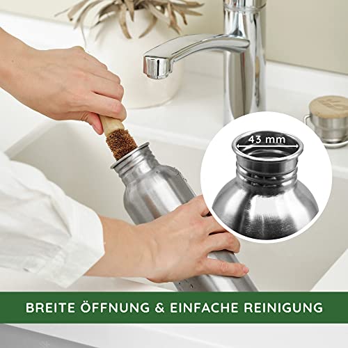 Edelstahl Trinkflasche 1 Liter von Bambaw Umweltfreundlich und ohne Plastik