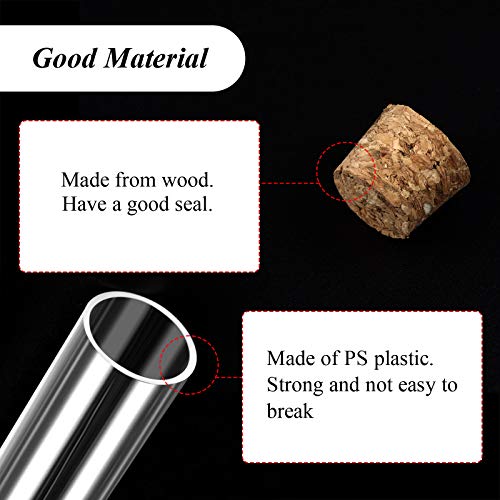 image for Weewooday 20 Pieces Plastic Test Tubes with Cork Stoppers and 2 Funnel