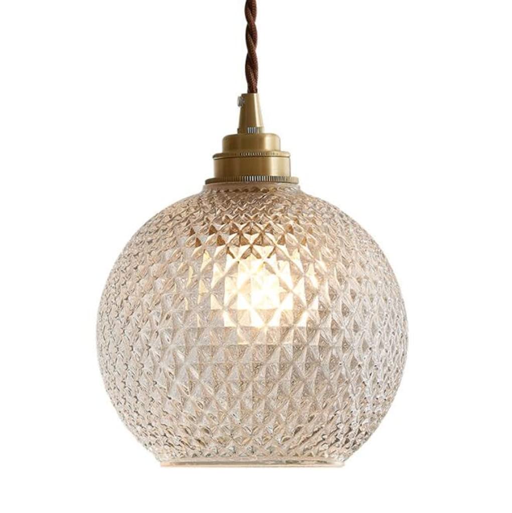 SXYSXYSXY Glass Pendant light Nordic Vintage pendant lamps Contemporary design hanging lamp E27 Brass chandelier corridor bedroom dining room kitchen E27 lighting Retro ceiling light 15 * 17.5cm