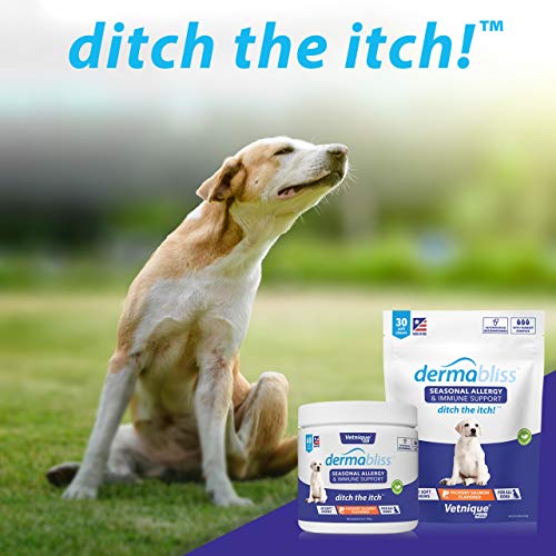 VETNIQUE Dermabliss Dog Allergy and Itch Relief, Skin and Coat Health Supplements and Grooming Supplies with Omega 3-6-9… - Image 7