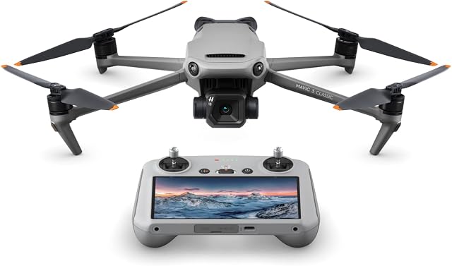 DJI Mavic 3 Classic (DJI RC) Drone with Camera, 4/3 CMOS Hasselblad Camera, DJI RC Remote Controller, 5.1K HD Video, 46-Min Flight Time, Obstacle Sensing, Drone for Adults, 15km Transmission Range