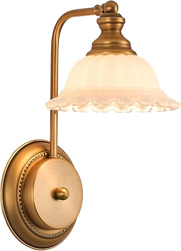 Miniatura 11 de Apliques de pared vintage con lámpara de pared de baño de vidrio de latón Vidrio de latón,Blanco,Negro