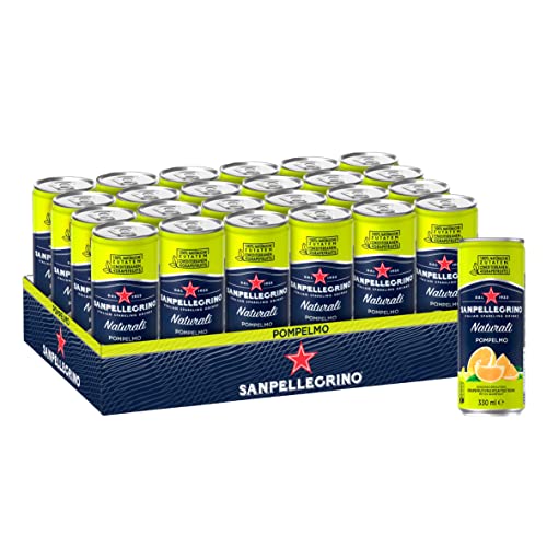 Sanpellegrino Naturali Pompelmo, Grapefruit-Limonade mit 11% Grapefruitsaft (aus Konzentrat), 24er Pack (24 x 330ml) Einweg-Dosen Cover