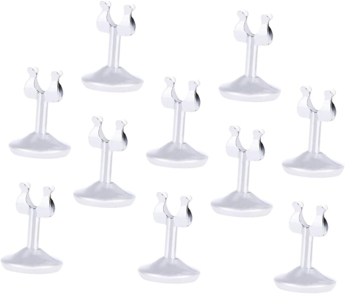 jojofuny 10-Pack U-Shaped Table Number Holders Multi-Function Card Stands for Restaurants Sturdy Plastic Suitable for Events and Displays