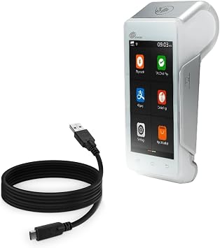BoxWave Cable Compatible with Pax A910 - DirectSync - USB 3.0 A to USB 3.1 Type C, USB C Charge and Sync Cable - 6ft - Black
