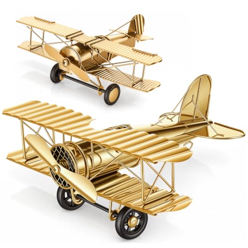Vintage Metal Airplane Desktop Decor