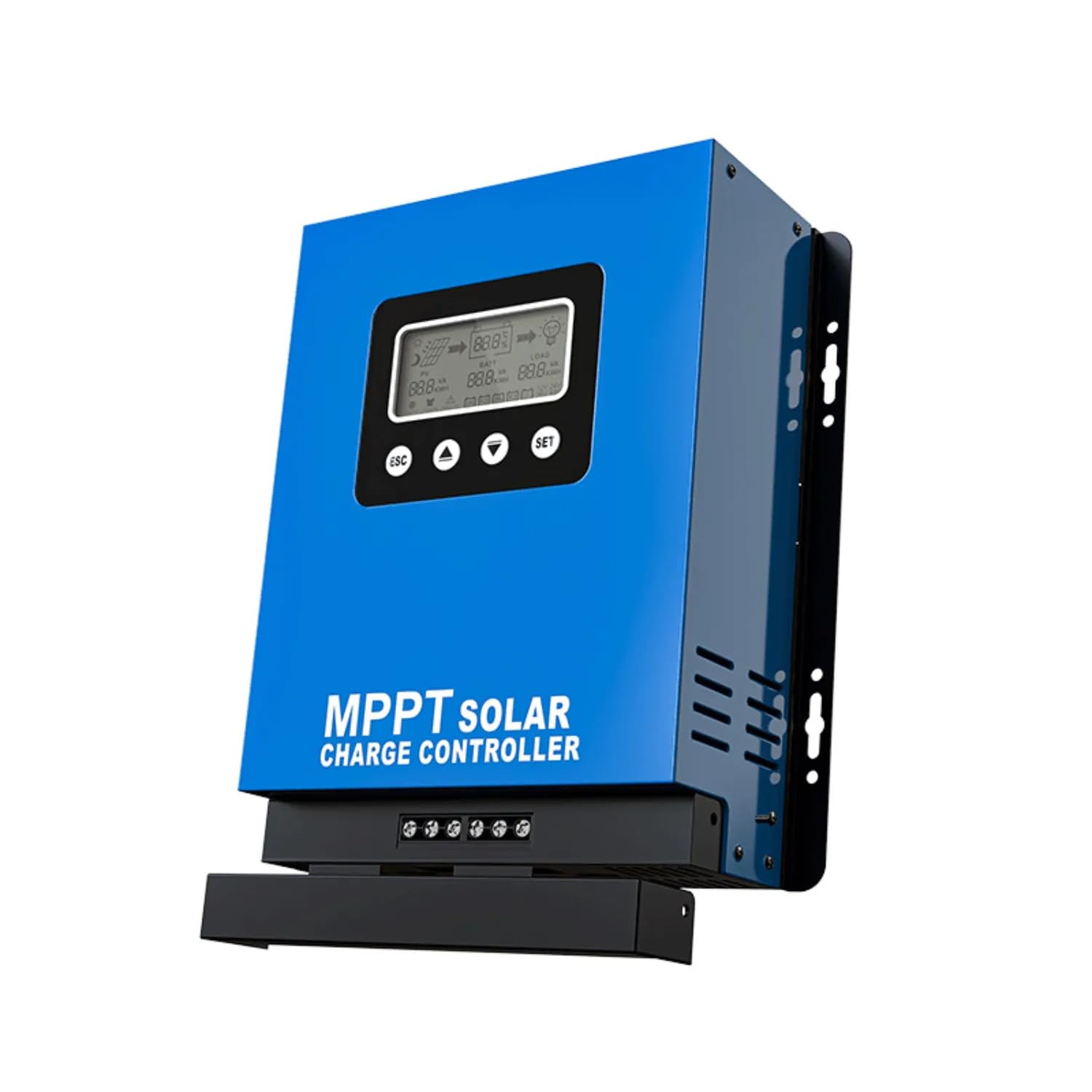 Regolatore solare MPPT ad ampia tensione 12V-48V 40A-120A ad alta corrente domestica/camper/litio accumulatore di energia universale ad alta efficienza caricabatterie fotovoltaico (blu, 50A)