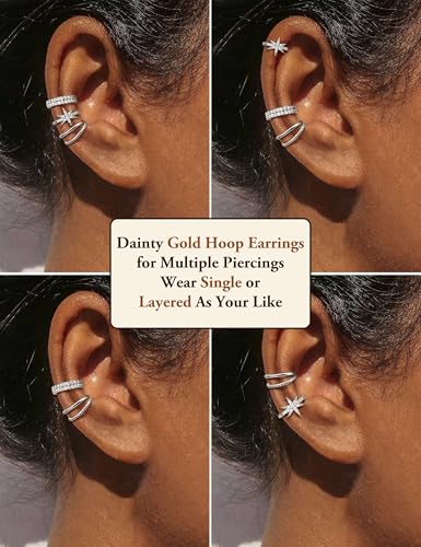 MILACOLATO Ear Cuff Femme Faux Piercing Oreille Or Hypoallergénique – vue 2
