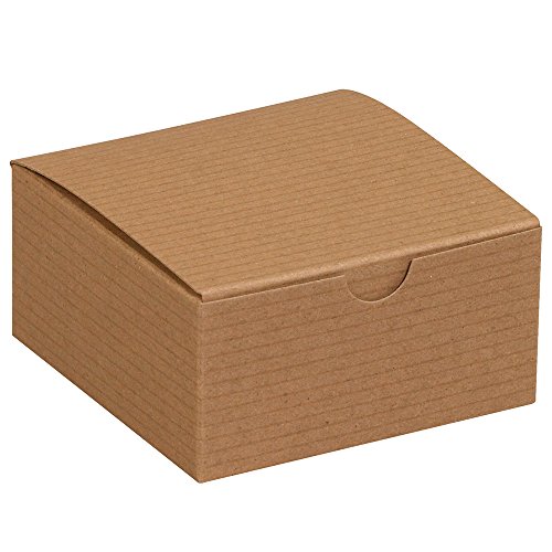 Aviditi Gift Boxes, 4" x 4" x 2", Kraft (Pack of 100) Easy Assemble Boxes, Good for Holidays, Birthdays, and Special Occasions image 3
