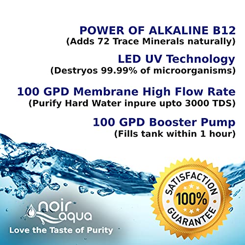Image of Noir Aqua Jade RO Water Purifier with B12 Alkaline Filter RO + UV + UF + TDS Control + Pre Filter + Protection Cover & Accessories, RO Water Filter System for home 10 Ltrs, 8 Stage (Gray Black)