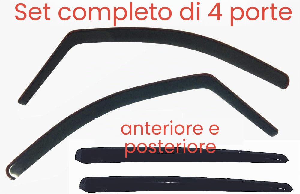 4x Deflettori del Vento Compatibili con VW Golf 6 Mk6 5-porte 2008 2009 2010 2011 2012 2013
