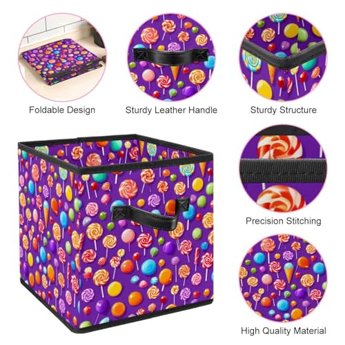 Bac de rangement cube violet pour une maison joyeuse et douce - 5