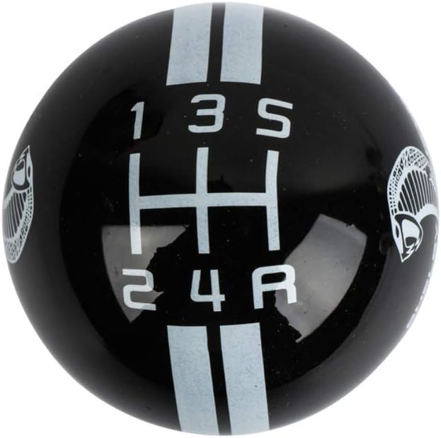 RICKYZHU for Mustang Shelby Cobra GT 500 5 Speed White/Black/Red Manual Gear Shift Knob Shift Knob (Black)