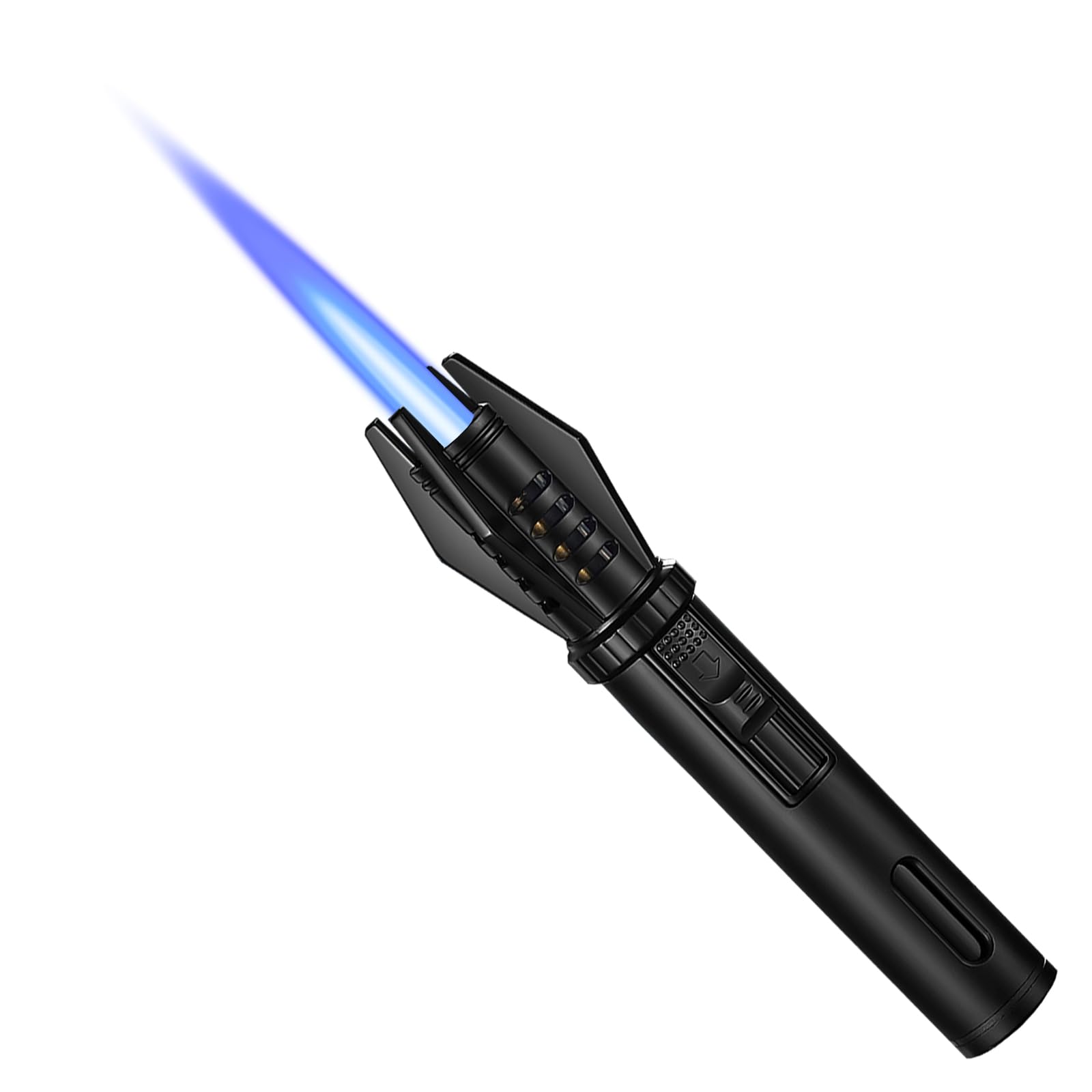 Mini Torch Lighter Straight Flame Bright Fire Small Refillable Butane Lighter Pocket Windproof Jet Flame with Visual Window