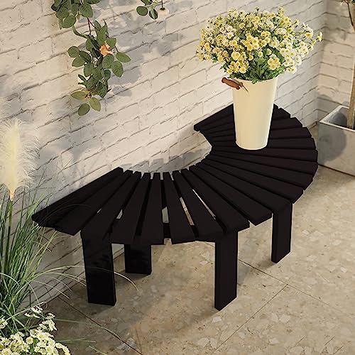 Banc d'extérieur en sapin naturel au design incurvé et finitions intemporelles