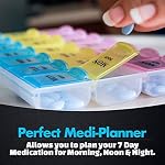 7 Day Pill Organizer, 3 Times a Day Pill Planner,Weekly Pills Case,Monthly Pill Organizer - 21 Day Pill Planner,Daily Pill Case,Pills/Vitamin/Fish Oil/Supplements, gifts for elders,Rainbow