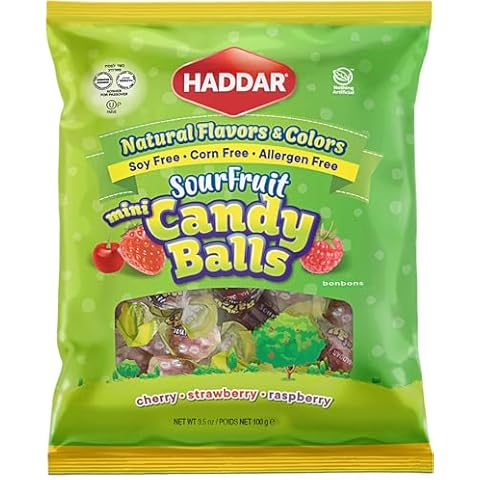Haddar Dye Free Indvidually Wrapped Sour Hard Candy, 3.5oz | Fruit Falvors | Natural Colors & Flavors | No High Fructose Corn Syrup | Corn Free, Soy Free & Gluten Free | Healthier Treats | Kosher Cover
