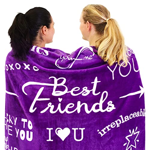 Buttertree Best Friend Blankets, Throw Blankets 65" X 50" (2-Pack, Purple + Teal) #TOP1