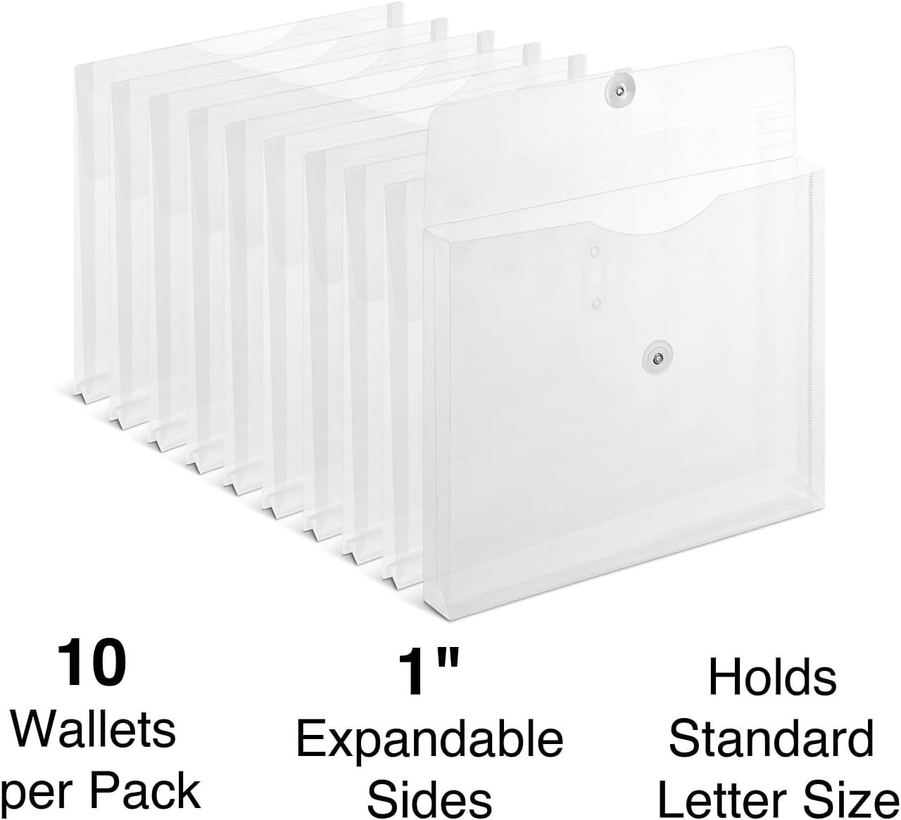Staples Poly Envelopes, Side-Opening, Letter Size, Clear, 10/Pk image 2