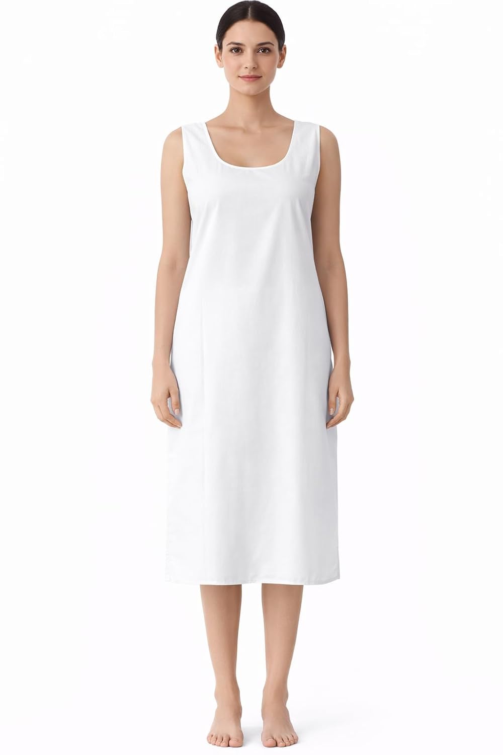 DARMENZO Women Cotton Blend Sleeveless Inner Slip, Full Length 40 Inch Long Camisole with 21 Inch Side Slit, Wide Strap Ku... - Review, Price and Buying Guide