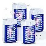 Mückenlampe, Insektenvernichter Elektrischer Mückenschutz Steckdose 4 Pack, UV-Insektenfalle Fliegenfalle Innenbereich Mückenfalle für Schlafzimmer, Büro, Küche für Fliegen, Mücken, Motten