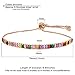 by you Women Fashion Cubic Zirconia Charm Tennis Adjustable Pull String Bracelet Gold Silver Color (Multi Rectangle 4mm - Rose Gold)