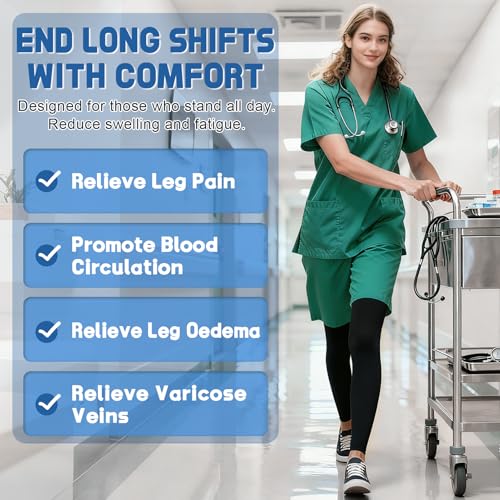 Image of Beister Medical Compression Leggings Women & Men 15-20mmHg Opaque Footless Waist High Compression Stockings & Thighs, Circulation Support Pressure Pantyhose for lipedema, Varicose Veins, Oedema, DVT