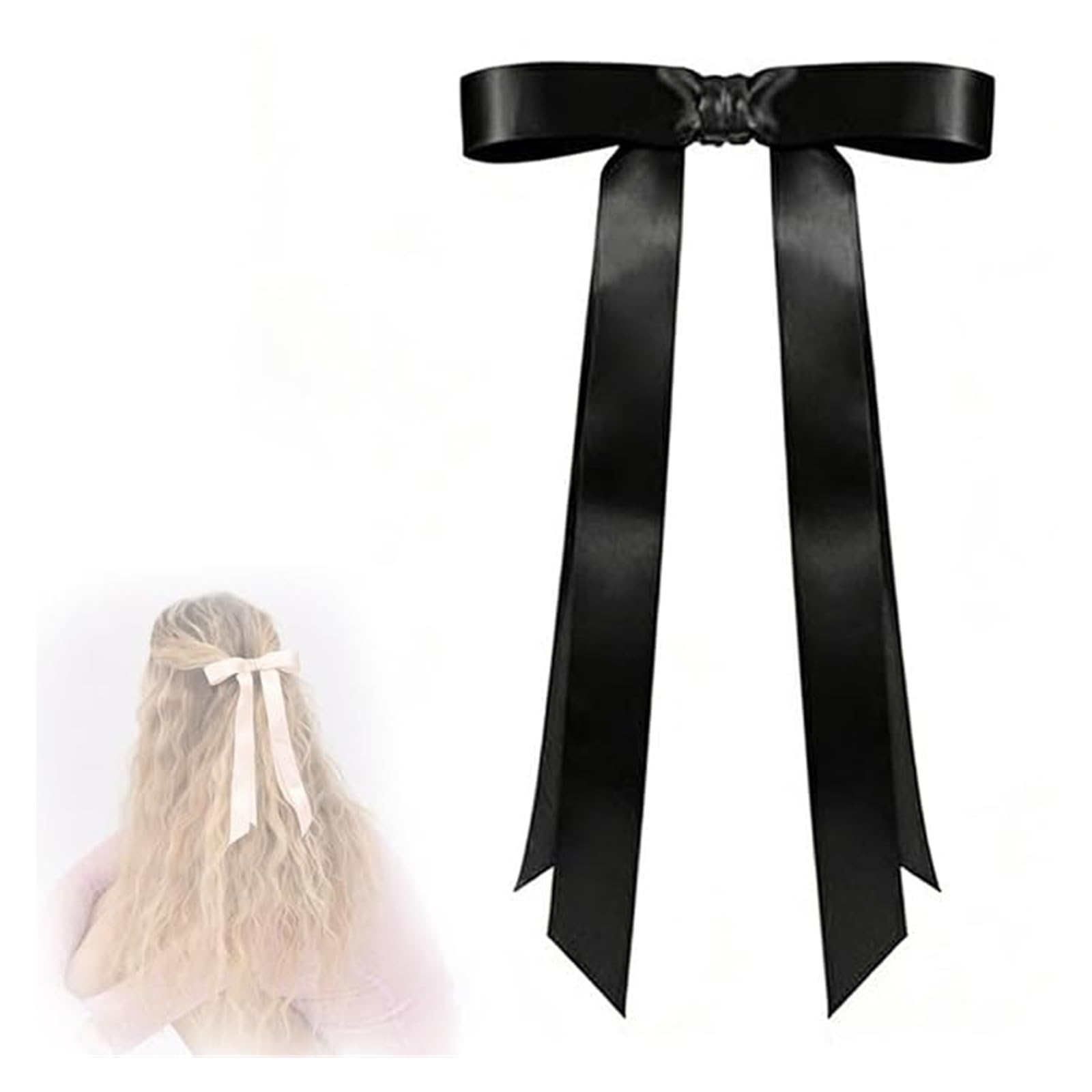 2026 Magnetic Bow Hair Clip With Detachable Satin Ballet Ribbon
