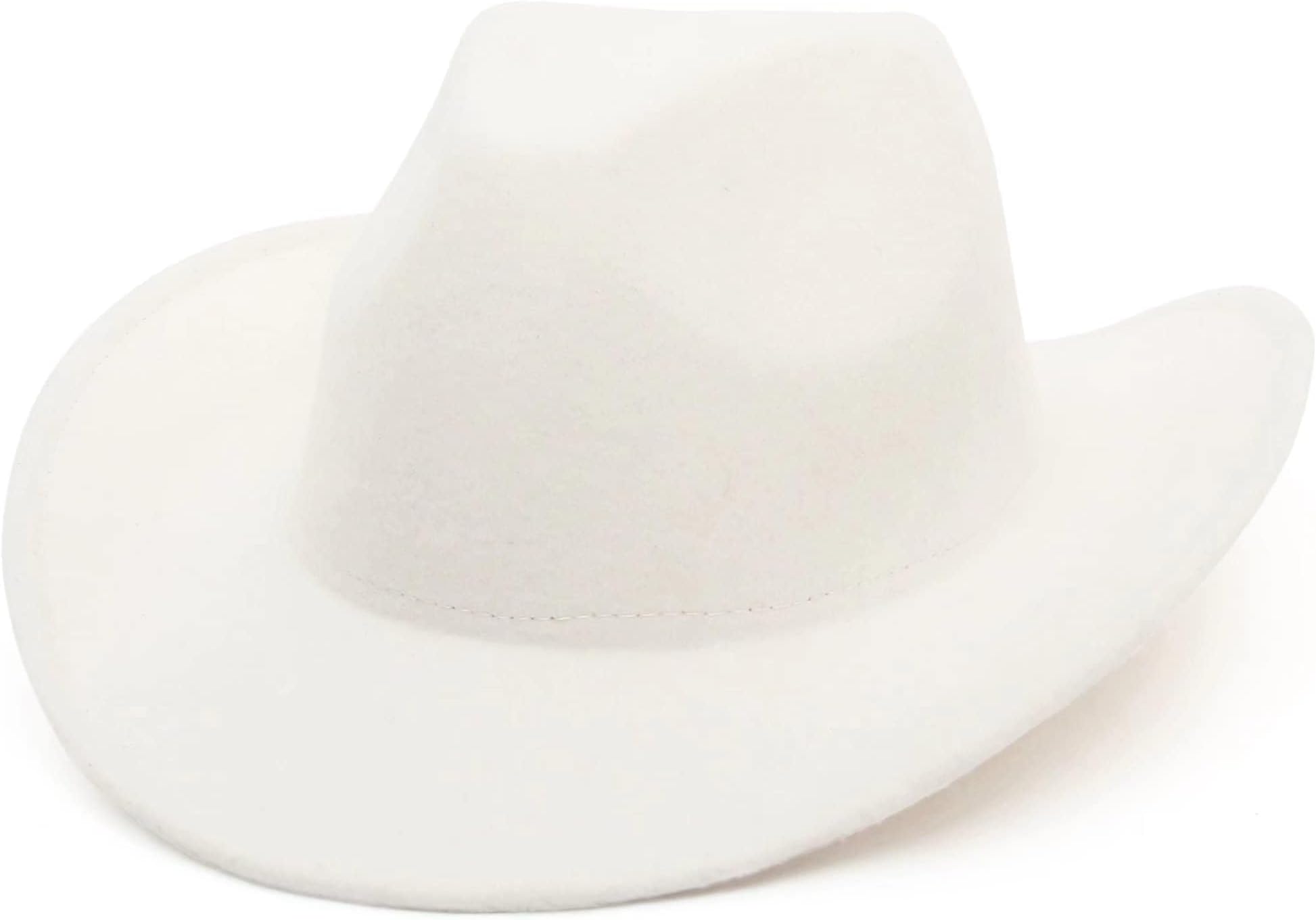 Wool Cowboy Cowgirl Hat for Men Women Classic Roll Up Brim Fedora Cowgirl Hat Western Cowboy Hat