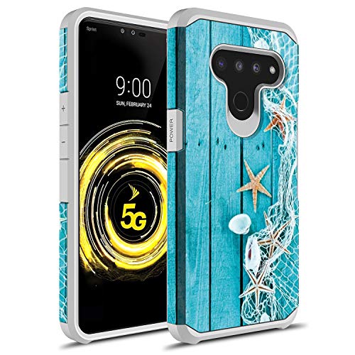 Coque LG V50 ThinQ Rosebono fine et hybride double couche à motif étoile de mer