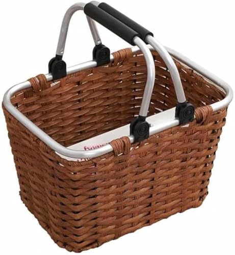 CokBlu ピクニックバスケット 籐かご 籠 収納バスケット フルーツ パン 野菜かご 取っ手付き 雑貨収納 整理収納 洗える アウトドア 運動会 キャンプ 旅行 自転車カゴ おしゃれ 小物収納 小物入れ お菓子 果物