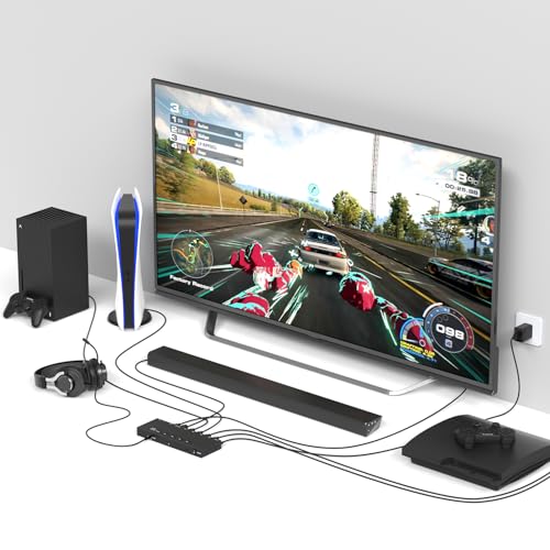 Conmutador extractor de audio HDMI 2.1 de 4 vías compatible con Roku y PC 6