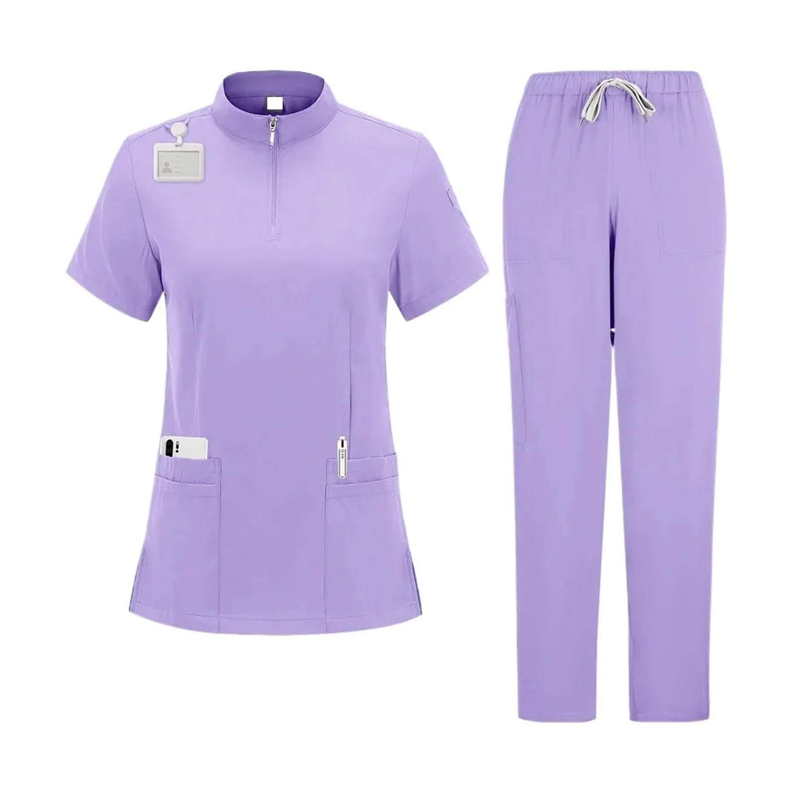 Uniformes quirúrgicos de enfermería for mujer, uniformes de médico y enfermera, pantalones rectos for hombre, ropa médica, ropa de trabajo for salón de belleza Para Uso Hospitalario(Black,XXL)
