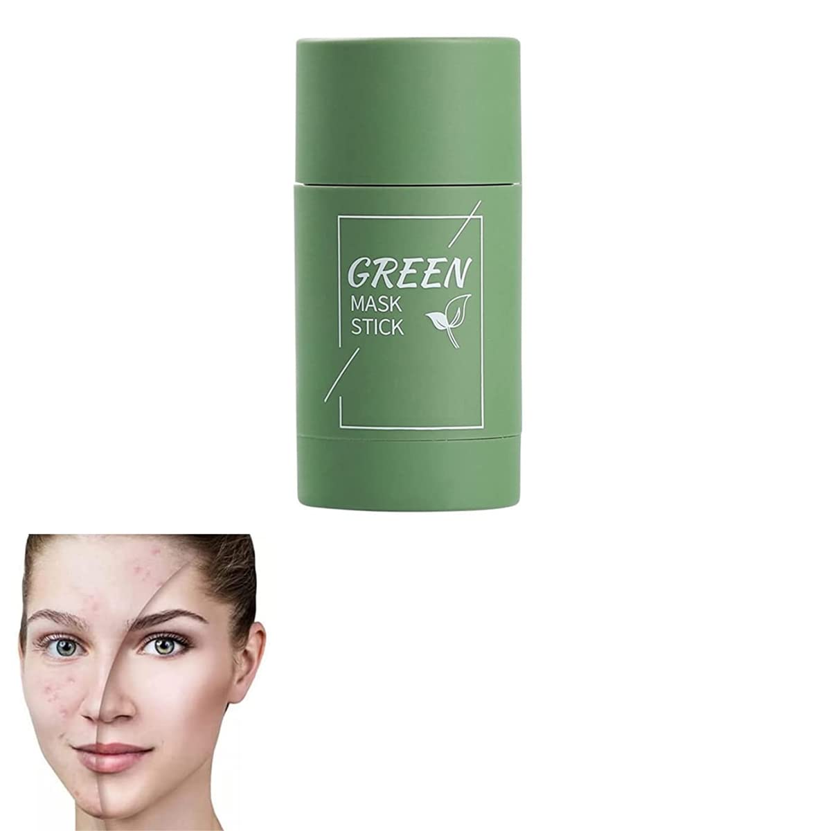 Gzouerman Green Tea Mask, Gzouerman Poreless Deep Cleanse Green Tea Mask, Mask Beauty Skin Mask Stick, Blackhead Remover, Moisturizing, Skin Brightening for All Skin Types (1PCS)