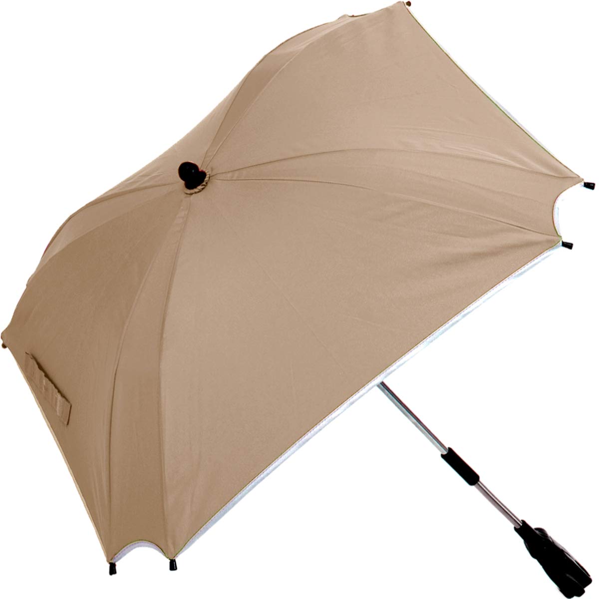 Stimo Sonnenschirm XL universal für Kinderwagen Buggy flexibel Sonnenschutz UV 50 (Beige)
